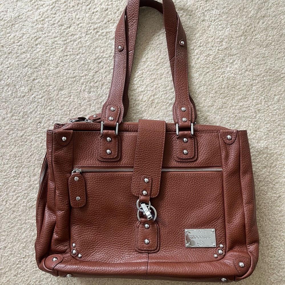 Massimo Dutti Brown Leather Shoulder Bag
